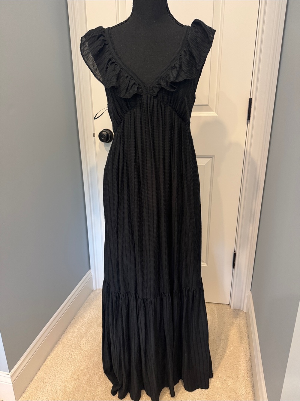 Mango Small Black Summer Dress Mid Length